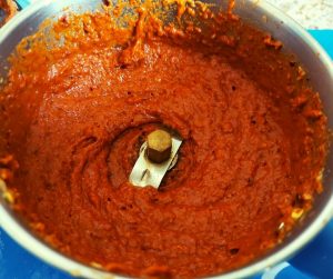 Grind the vindaloo mix into a smooth paste- Mushroom vindaloo recipe- Being Rubitah- family conversations here