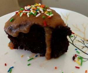 With coffee ganache- The ridiculously easy chocolate cake with coffee frosting- Being Rubitah- family recipes
