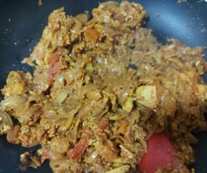 Add coconut- Mushroom curry with grated coconut- Being Rubitah- family recipes