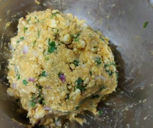 Form a dough-Healthy paneer cutlets or cottage cheese croquettes with sweet potatoes and spinach- Being Rubitah- family recipes