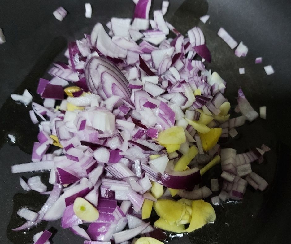 Add onions- Vegan cream of mushroom soup- Being Rubitah- family recipes