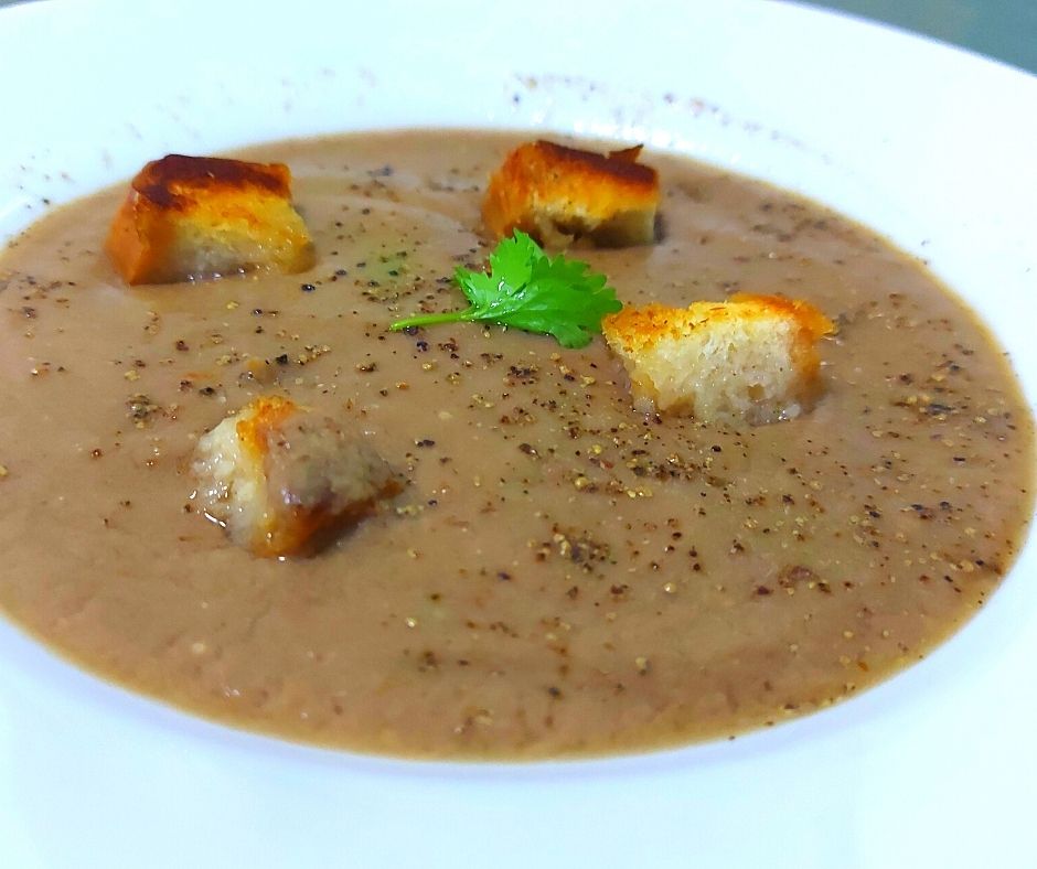 Try this- Vegan cream of mushroom soup- Being Rubitah- family recipes