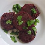 Serve with chutney- Beetroot cutlet recipe with leftover rajma or kidney beans- Being Rubitah- family recipes