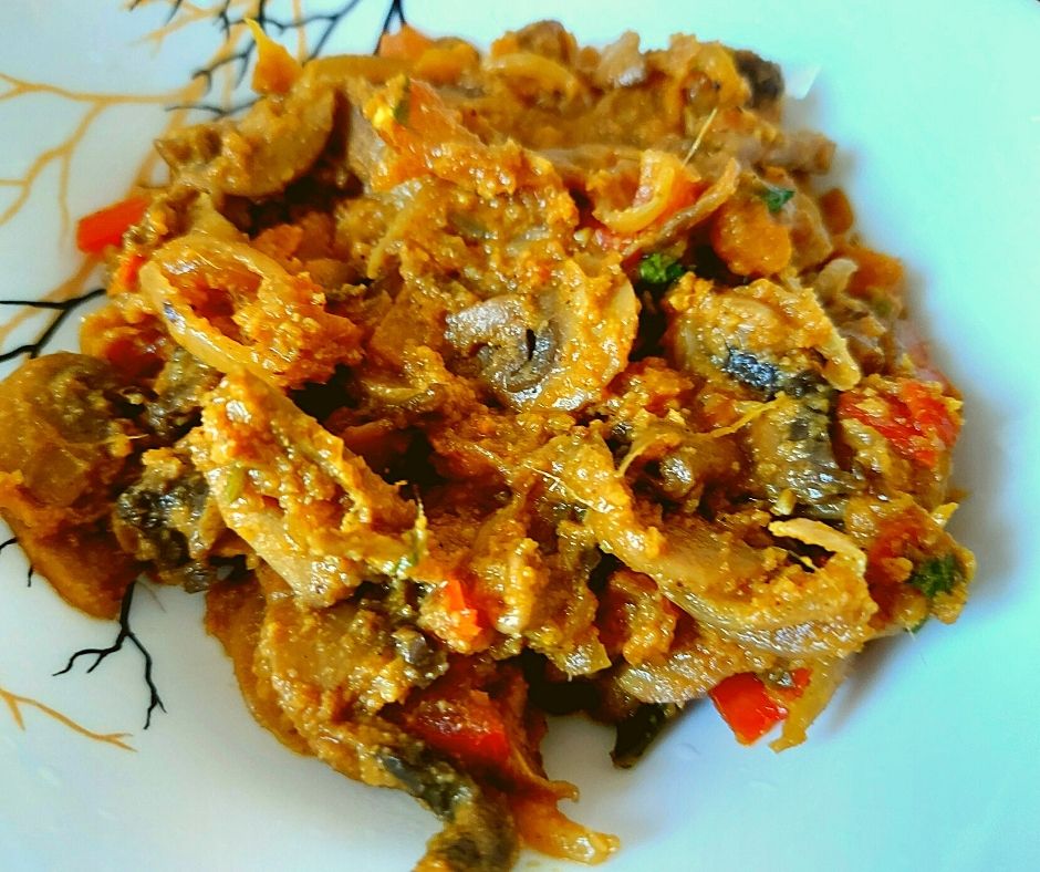 Final dish- Kerala style mushroom roast recipe- Being Rubitah- family recipes
