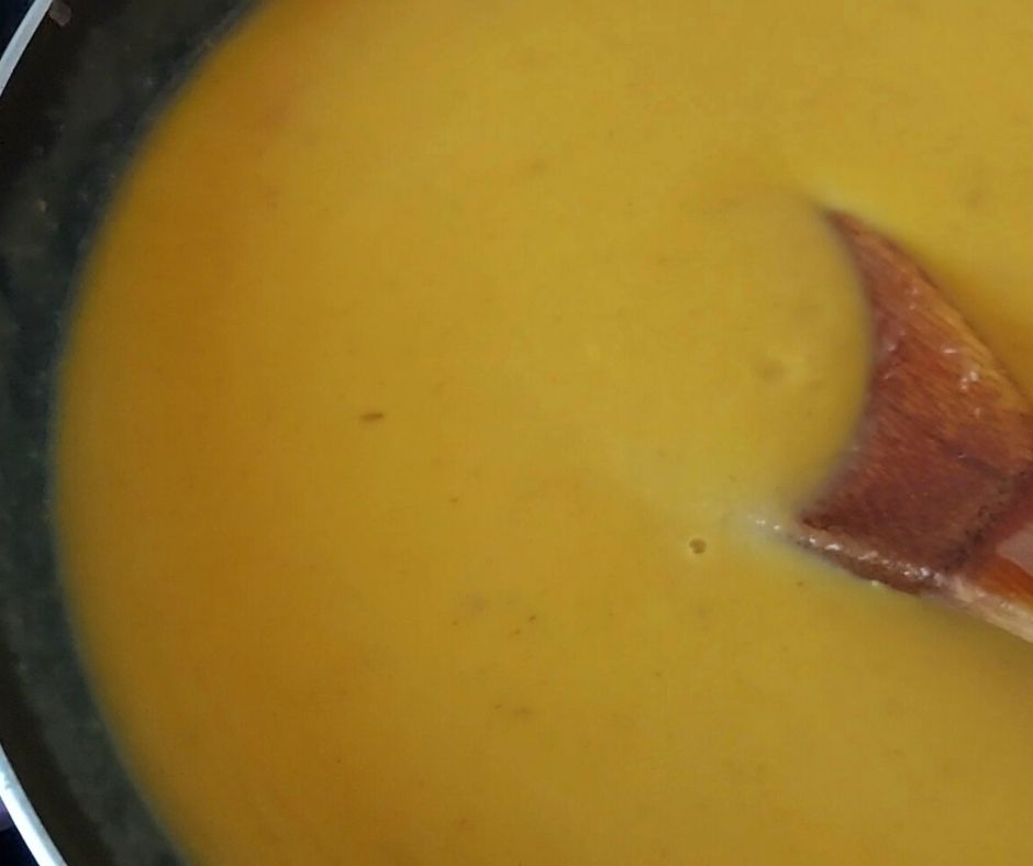 Grind to a smooth consistency- spiced pumpkin soup with coconut milk and spinach- Being Rubitah- family recipes